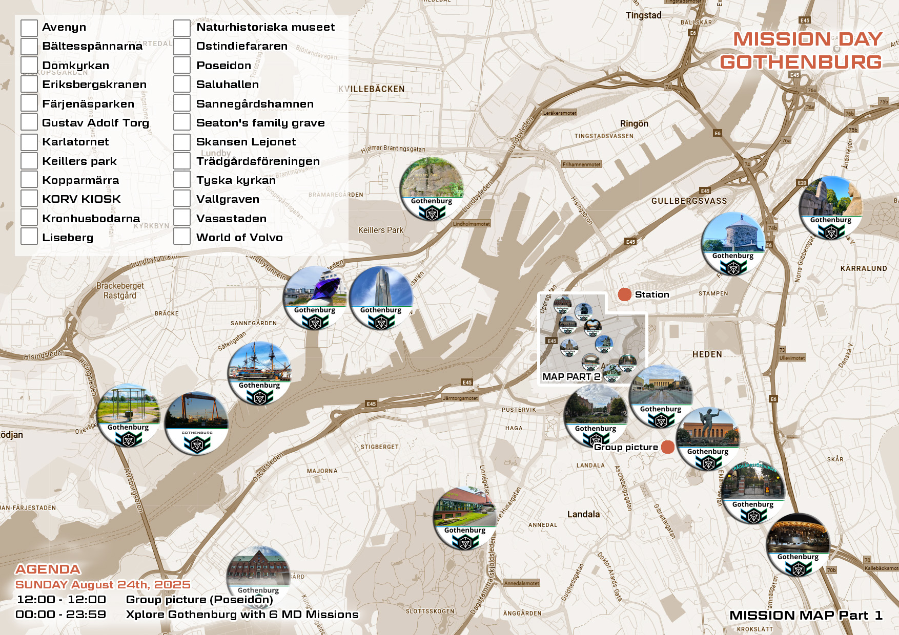 Picture of the printable map for Gothenburg