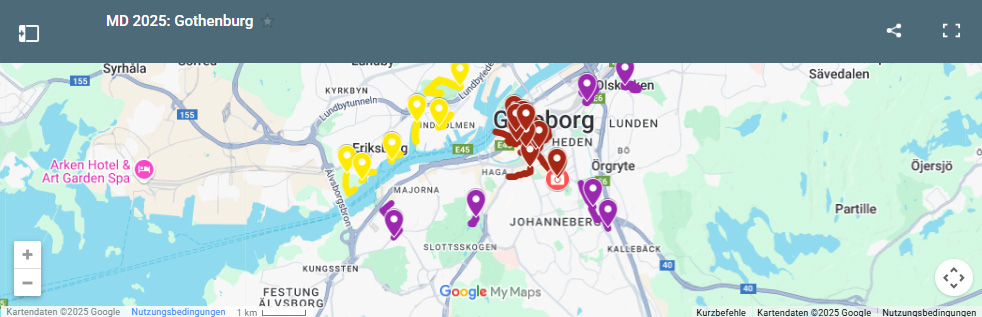 Picture of the Google Map for Gothenburg